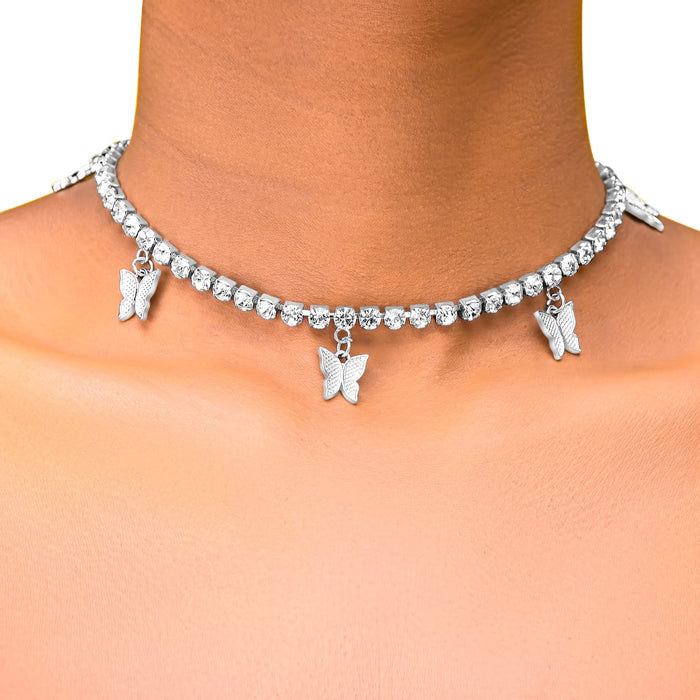 White Sapphire Choker+Luxurious Box