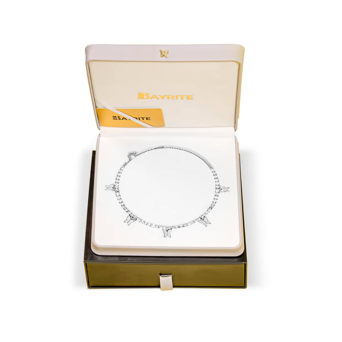 White Sapphire Choker+Luxurious Box